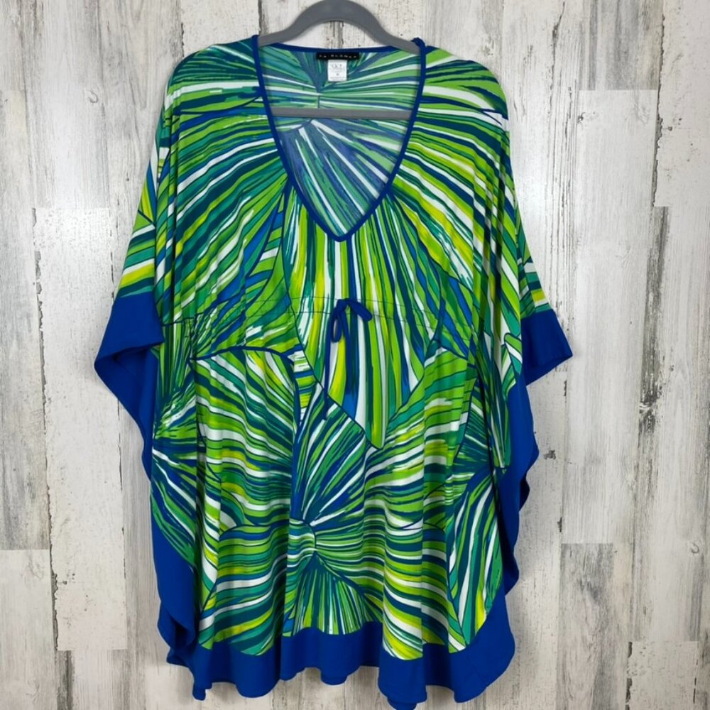 La Blanca swimsuit coverup tropical print M vacation pool beach resortwear chic